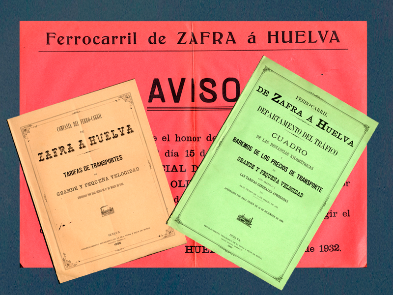 Tarifas y modificaciones en la lnea Zafra-Huelva. Aos 1886-1940. Sign. D-0644-001