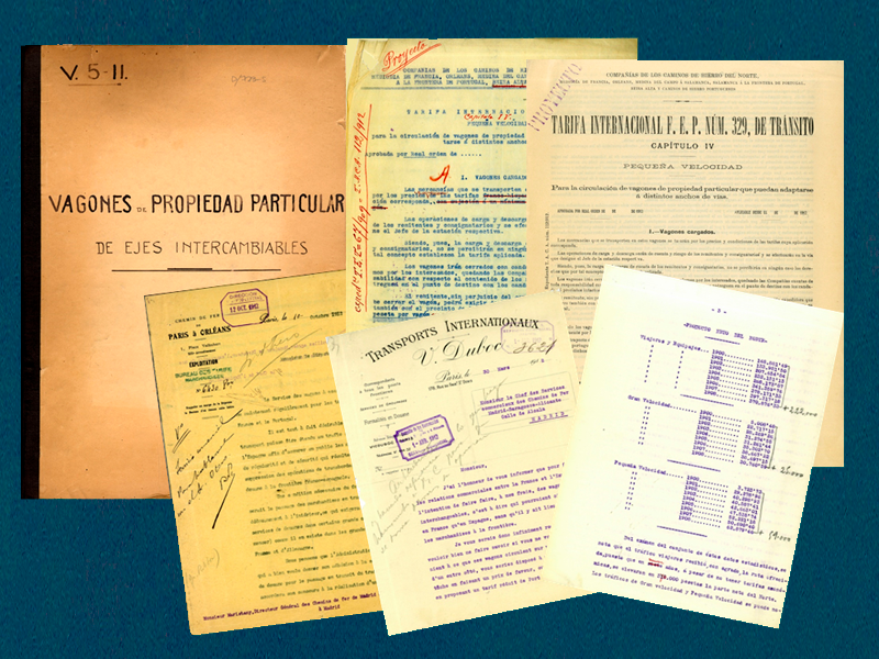 Transporte de vagones de propiedad particular de ejes intercambiables entre Francia, Espaa y Portugal. Aos 1909-1942. Sign. D-0723-005
