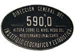 Placa de altitud de la estacin de Madrid-Delicias (Instituto Geogrfico y Estadstico, Espaa, 1880) - Pieza IG: 01819