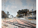 Estaci�n de Salou. Fernando de Marta Sebasti�n (�leo sobre lienzo, ca. 2010) Medidas: 46 x 55 cm. Donaci�n: el autor - Pieza IG: 07177