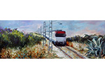 Electrificaci�n.  Mar�a Paz L�pez Fern�ndez (�leo sobre lienzo, 2007). Medidas: 27 x 73 cm.  Donaci�n: la autora - Pieza IG: 07844